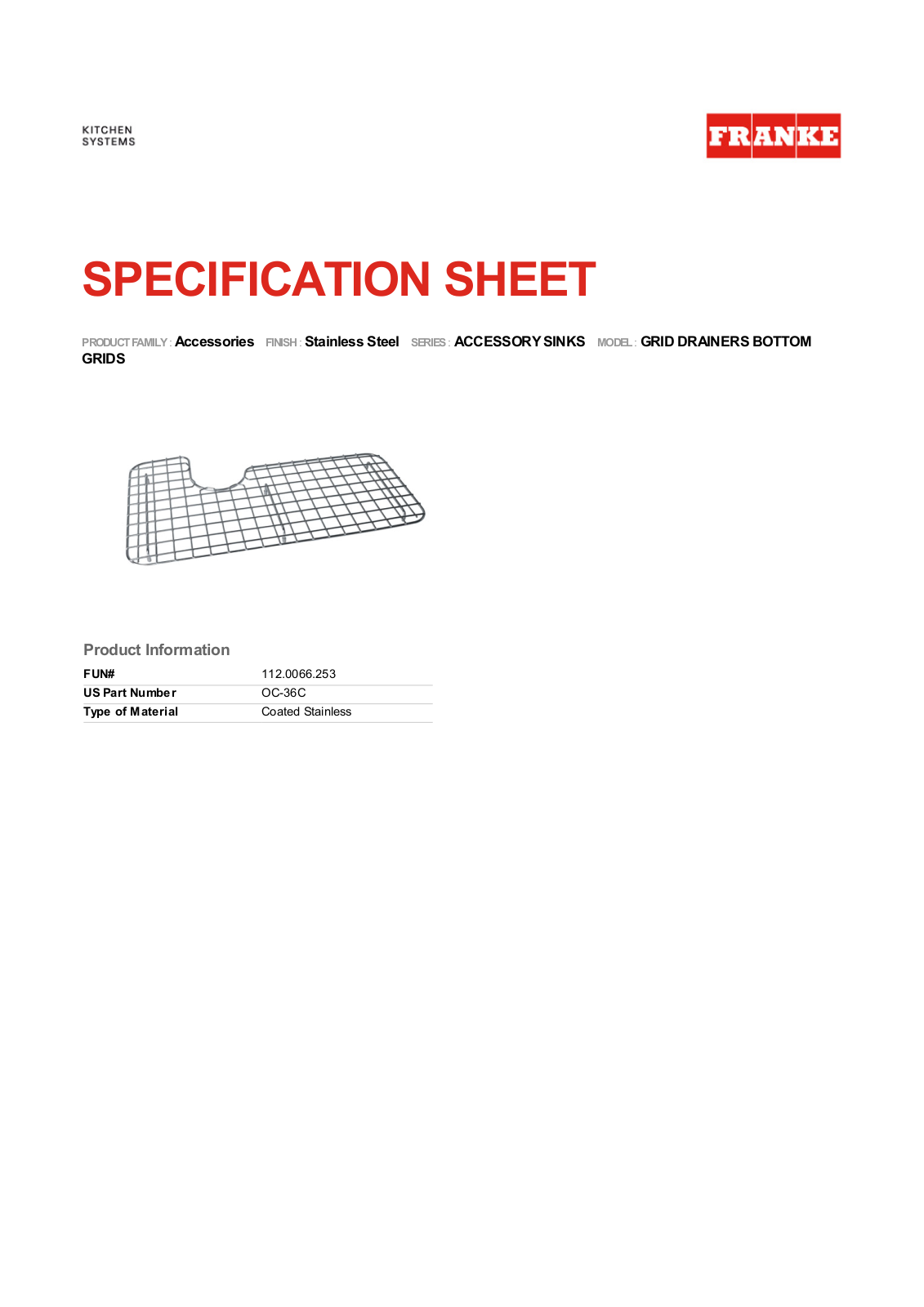 Franke FKX1191 Specifications - ManualMachine.com