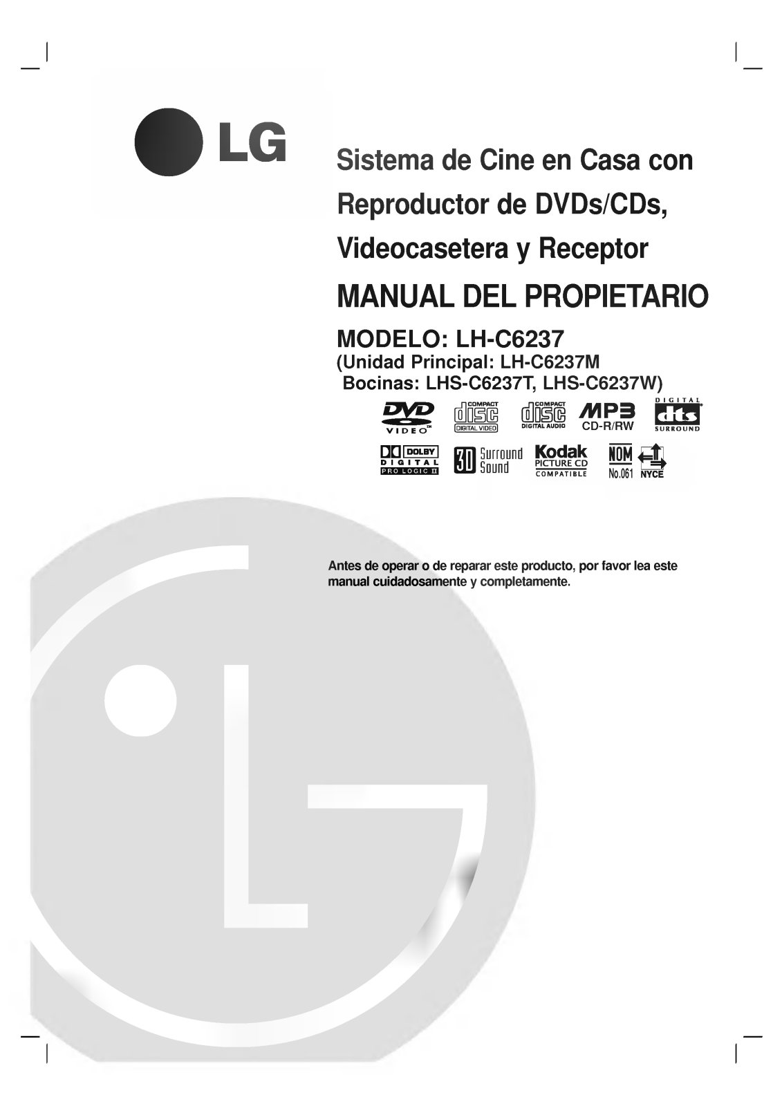 LG LH-C6237M Owner's Manual