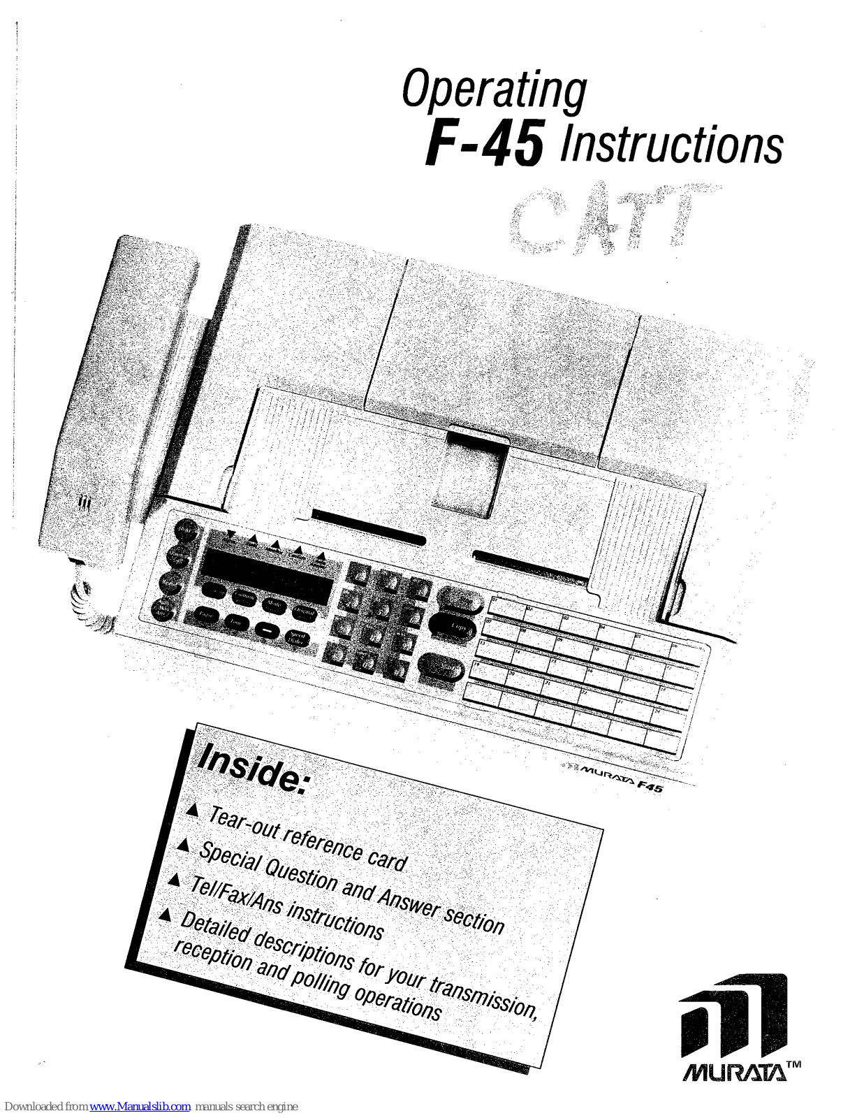 Murata F-45 Operating Instructions Manual - ManualMachine.com