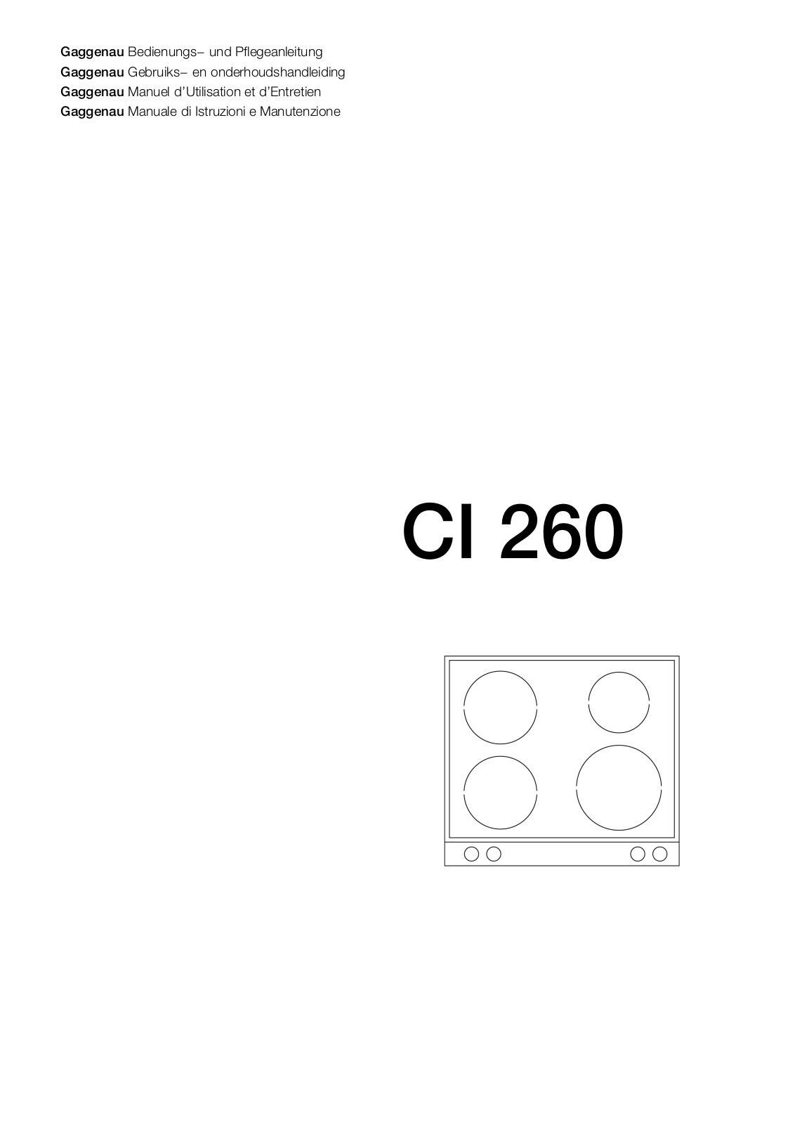 GAGGENAU CI 260, CI260130 User Manual