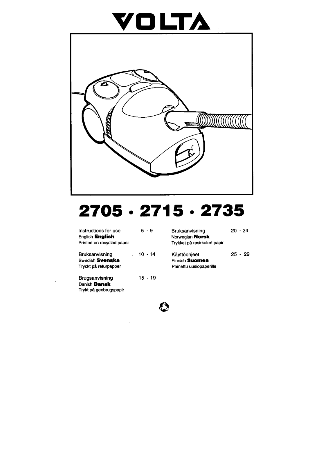 Volta U2715, U2705, U2735 User Manual