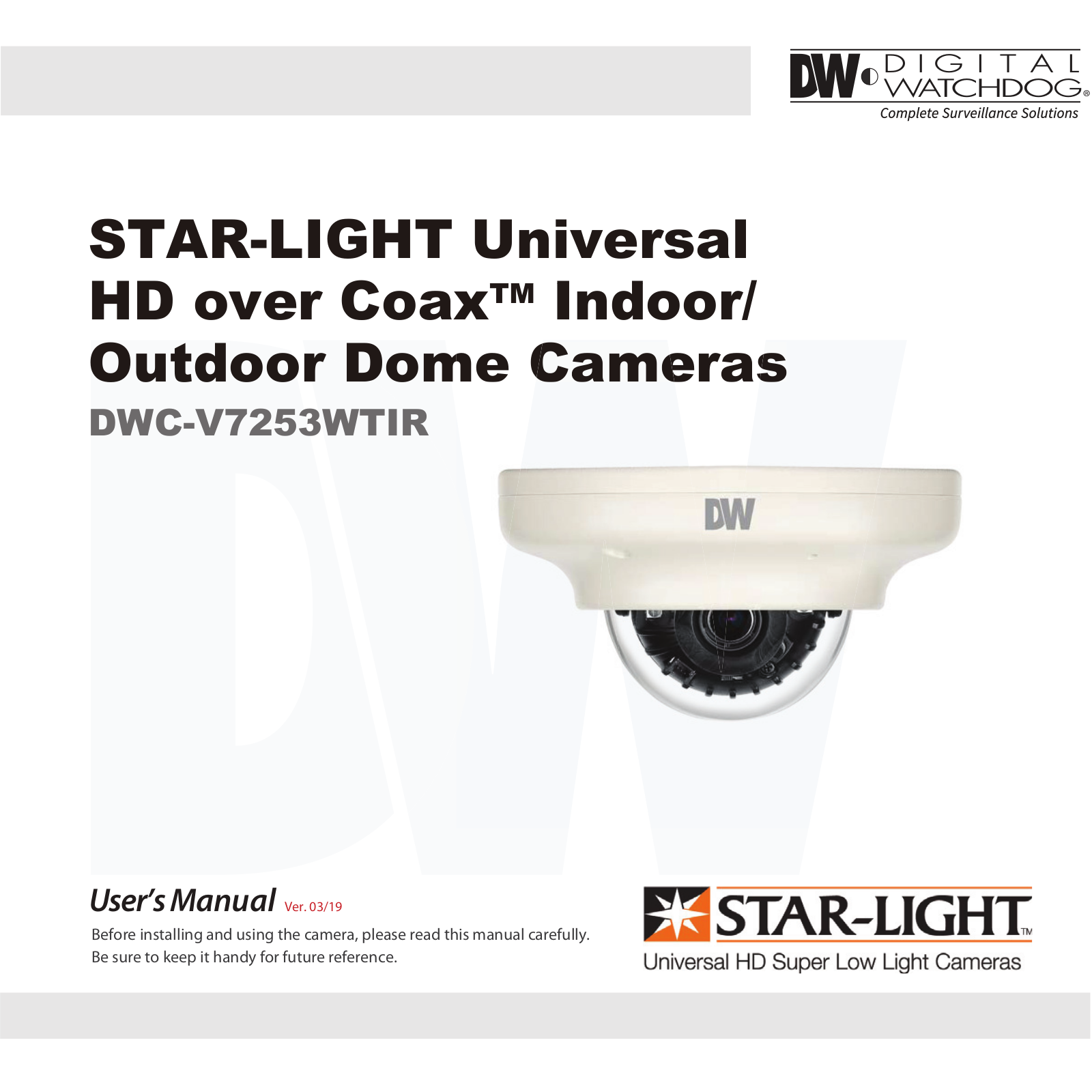 Digital Watchdog Star-Light DWC-V7253WTIR User Manual