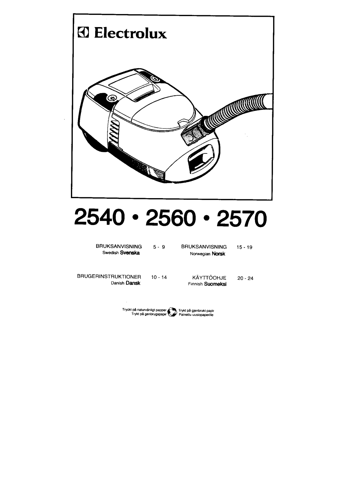 AEG Z2570, Z2540, Z2575, Z2560 User Manual