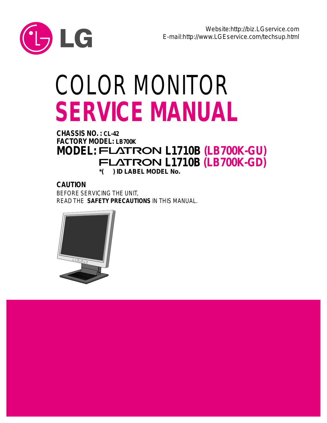 LG L1710B, LB700K-GU, LB700K-GD User Manual