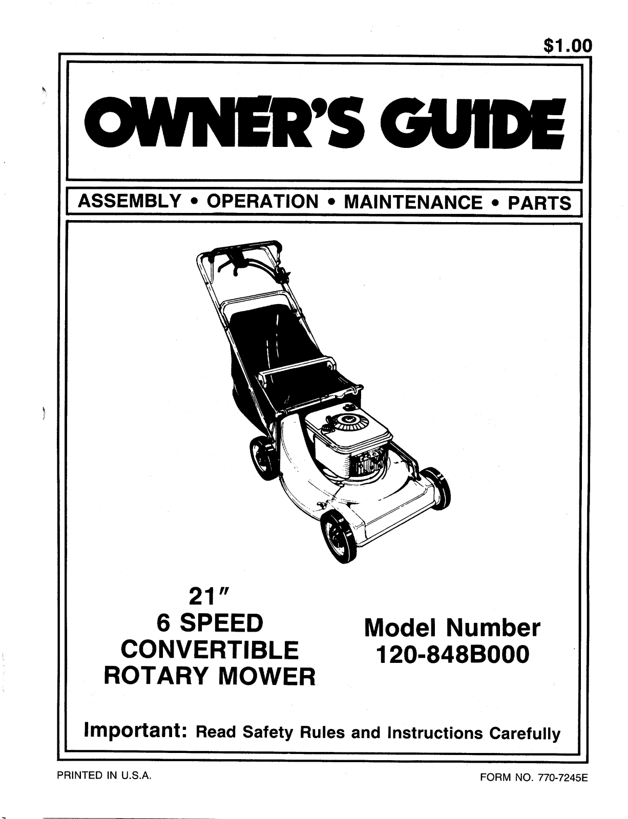 MTD 120-848B000 User Manual