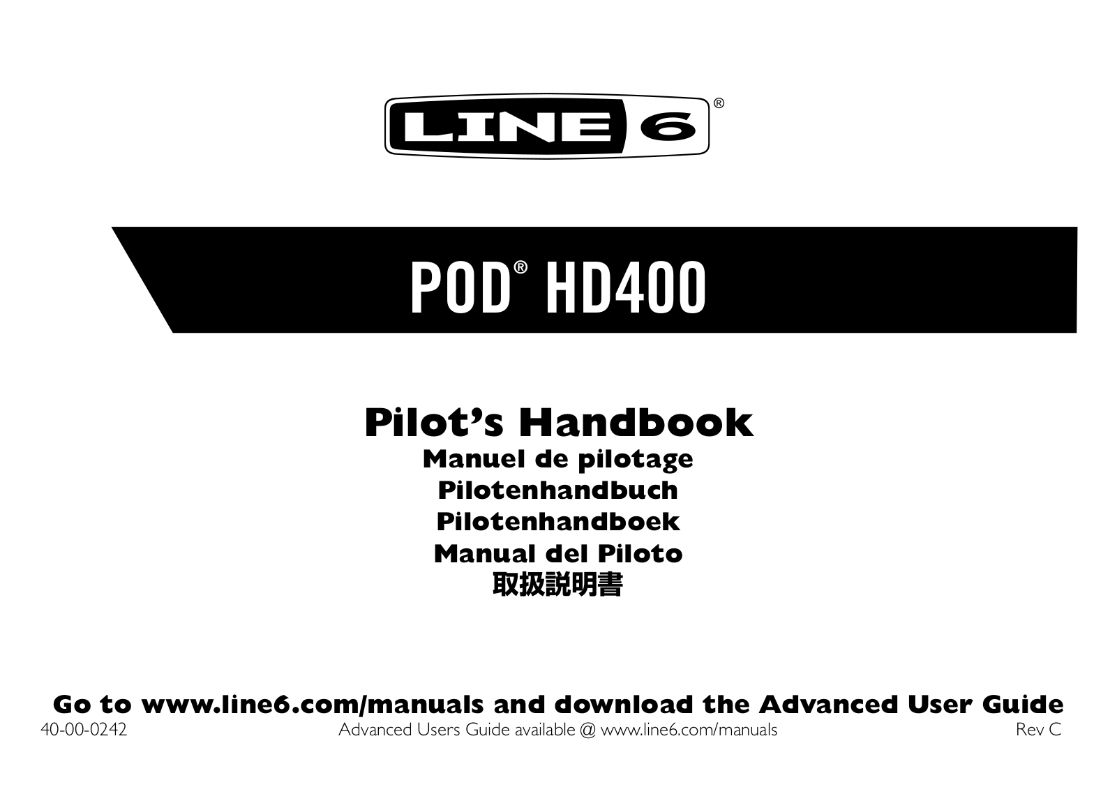 Line 6 POD HD400 Quick Start Manual