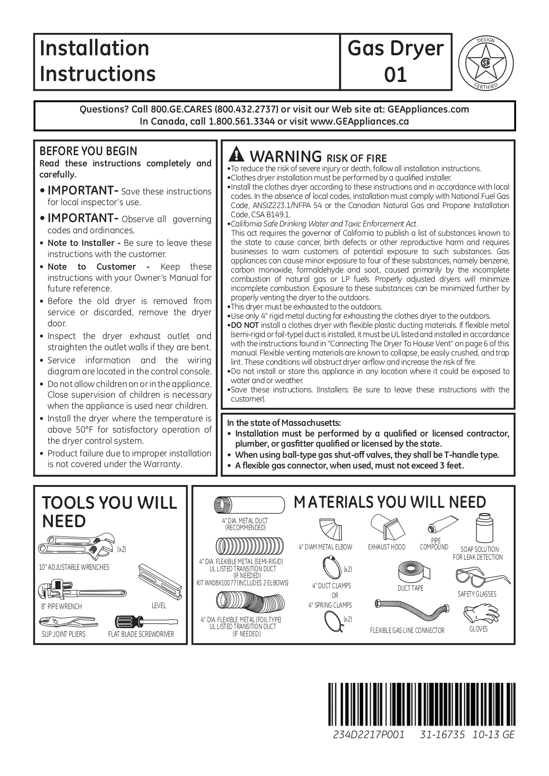 Hot Point HTDP120GD Installation  Manual