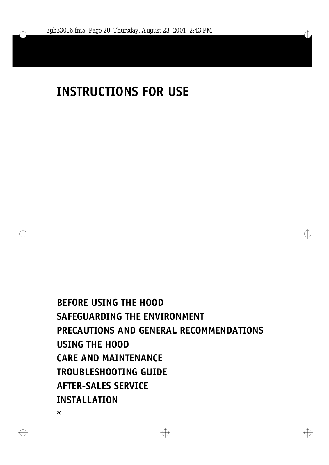 Whirlpool AKR 502 WH, AKR 403 WH, AKR 421 WH-1 INSTRUCTION FOR USE