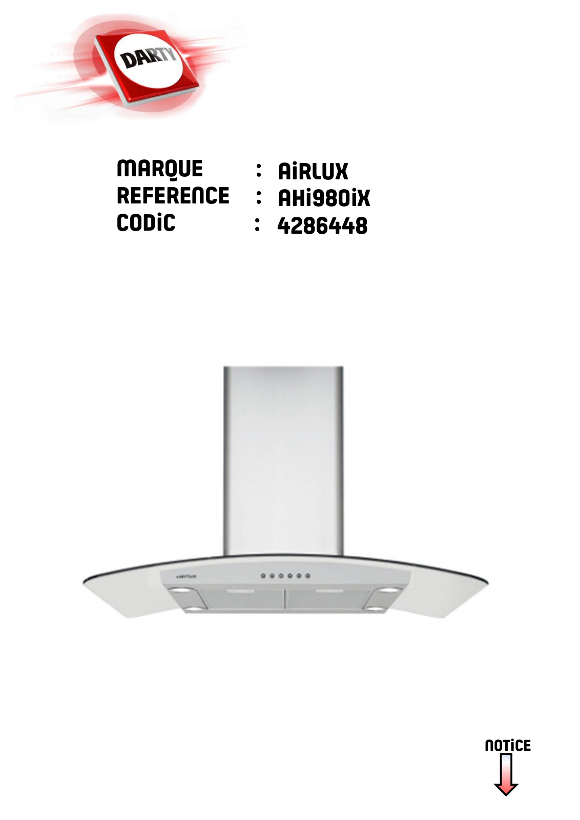 Airlux AHI980IX user Manual