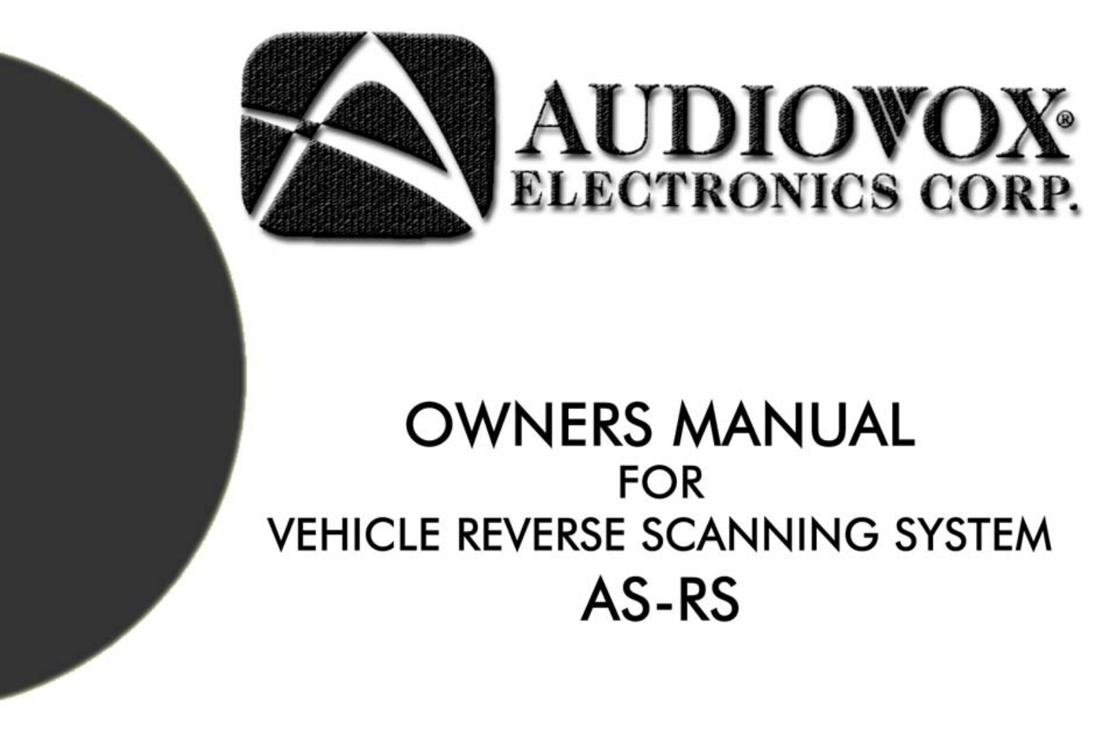 Audiovox 1287074A User Manual