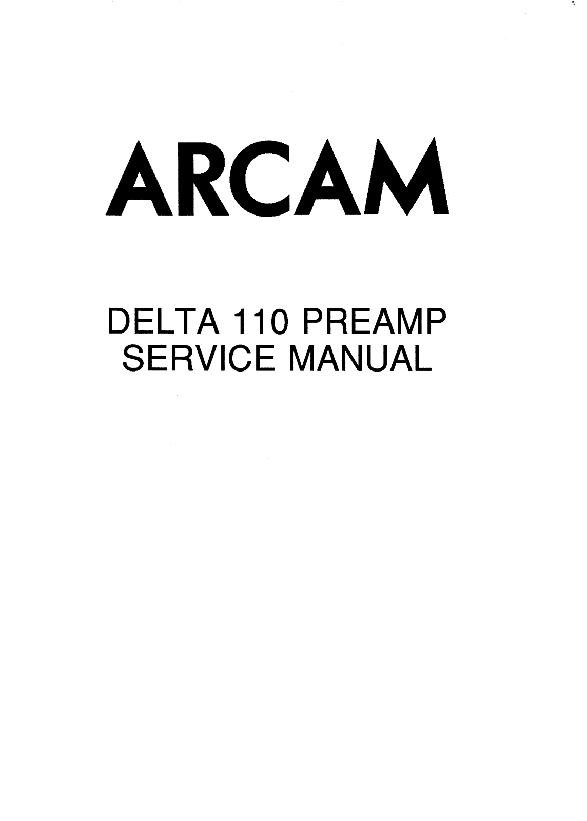 Arcam DELTA-110 Service Manual