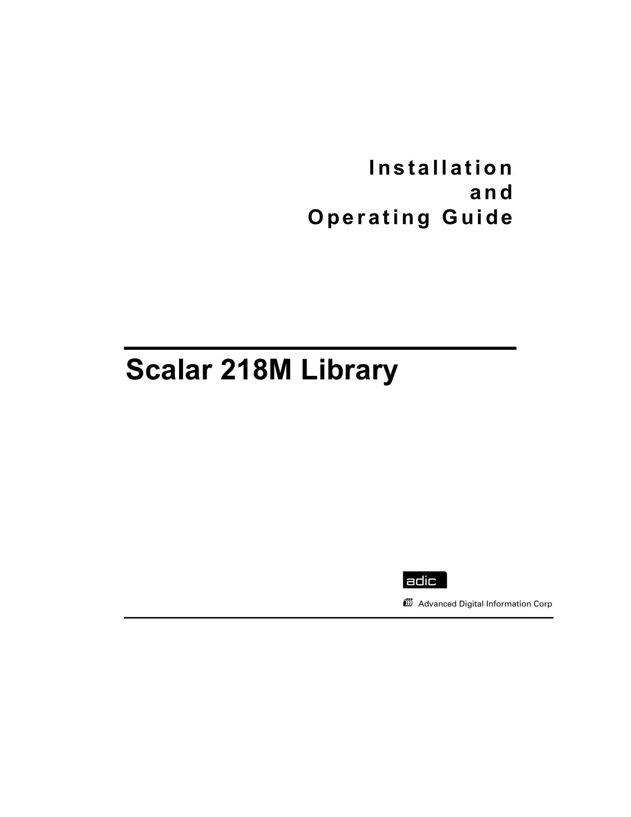 Quantum SCALAR 218M LIBRARY User Manual