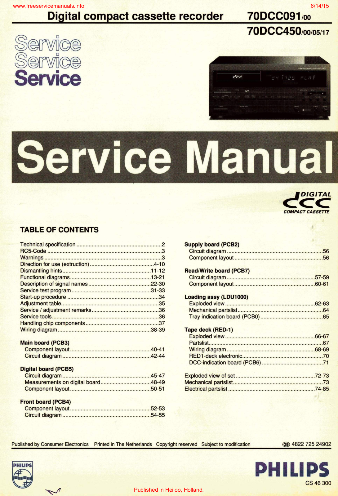 Philips 70dcc091 Datasheet - ManualMachine.com