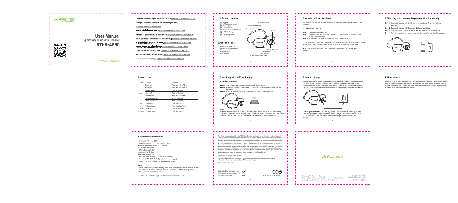 Avantree Technology BTHS AS30 User Manual