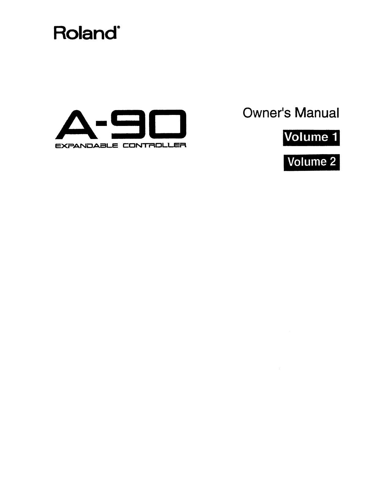 Roland Corporation A-90, A-90EX Owner's Manual