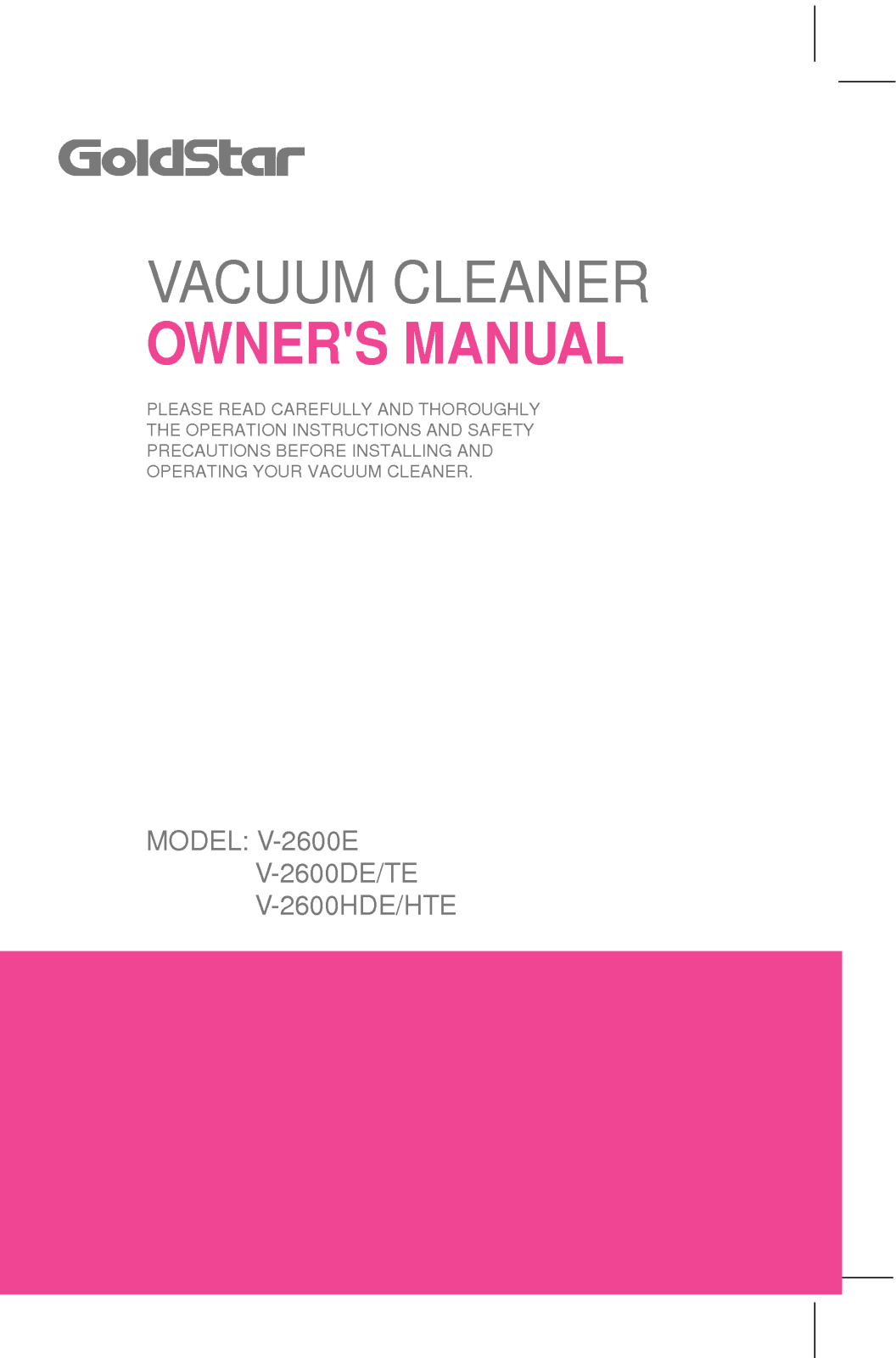 LG V-2600E-ASEPA User Manual