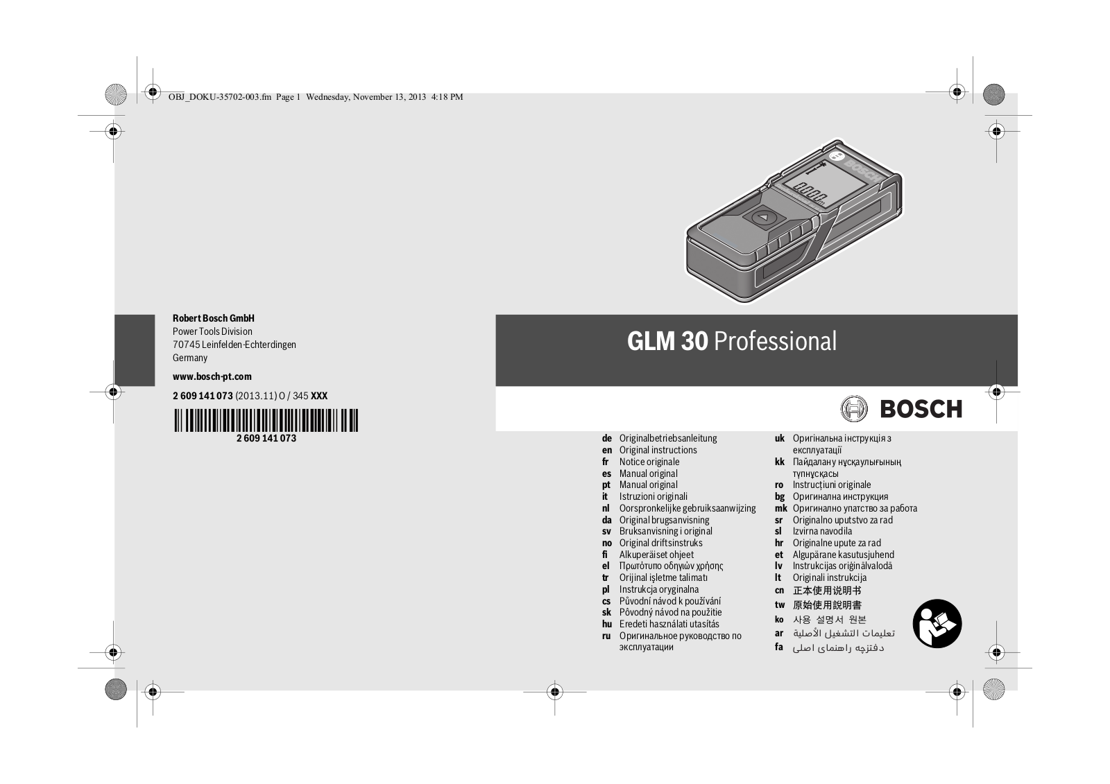 Bosch GLM 30 Professional User guide