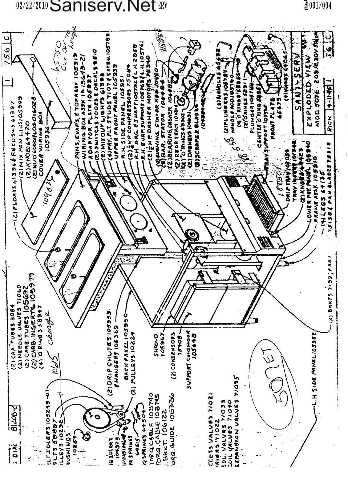 SaniServ 507 Parts Diagram