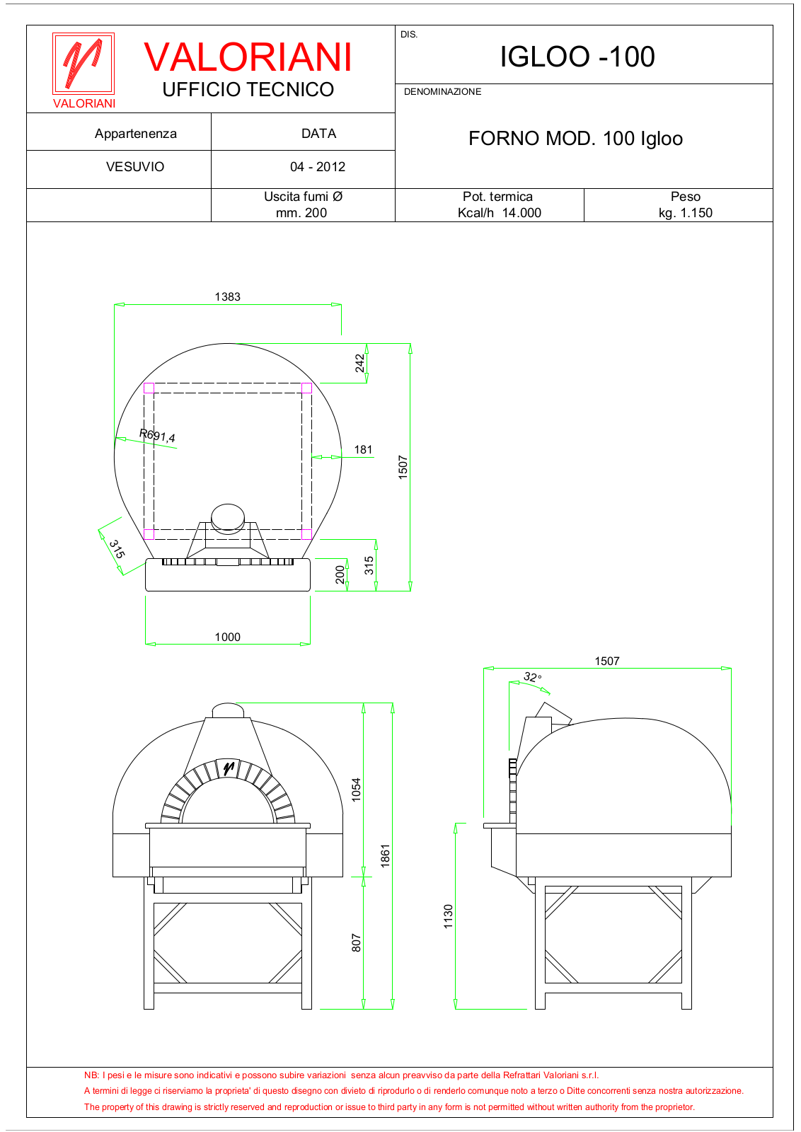 Valoriani IGLOO -100 Drawing