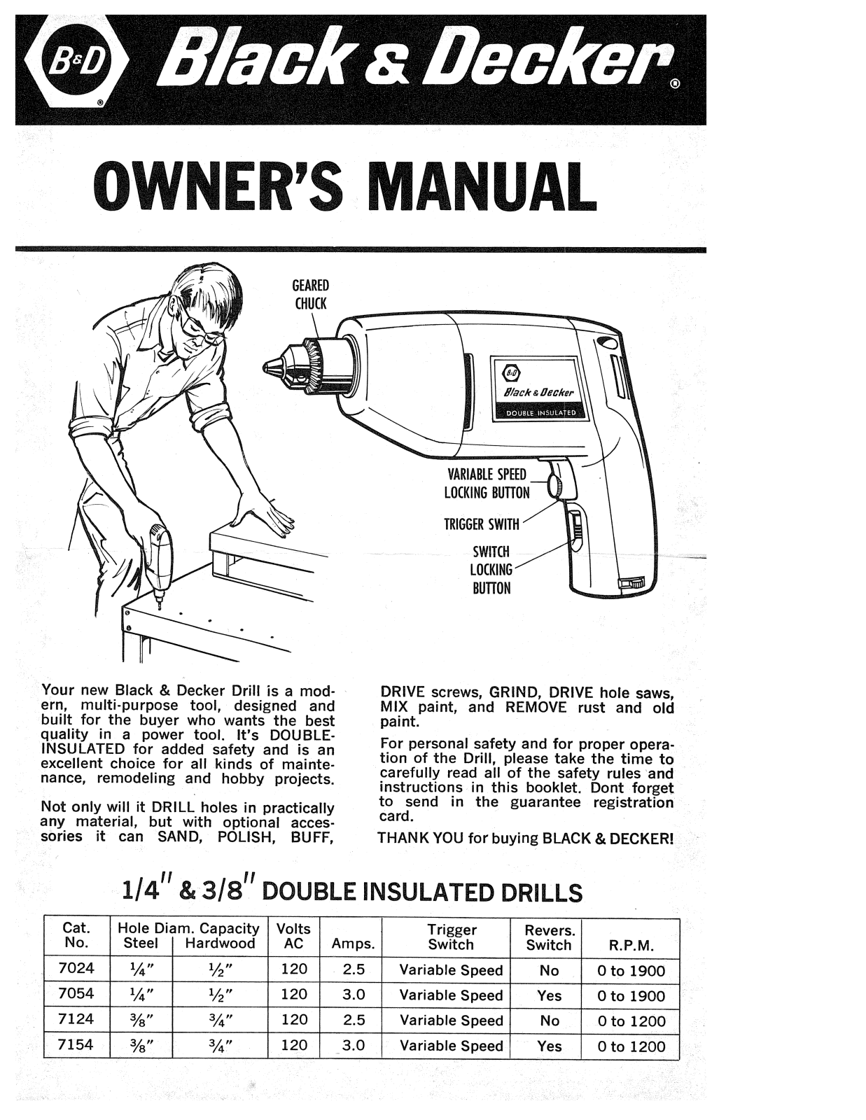 Black & Decker 7054, 7124, 7024 User Manual