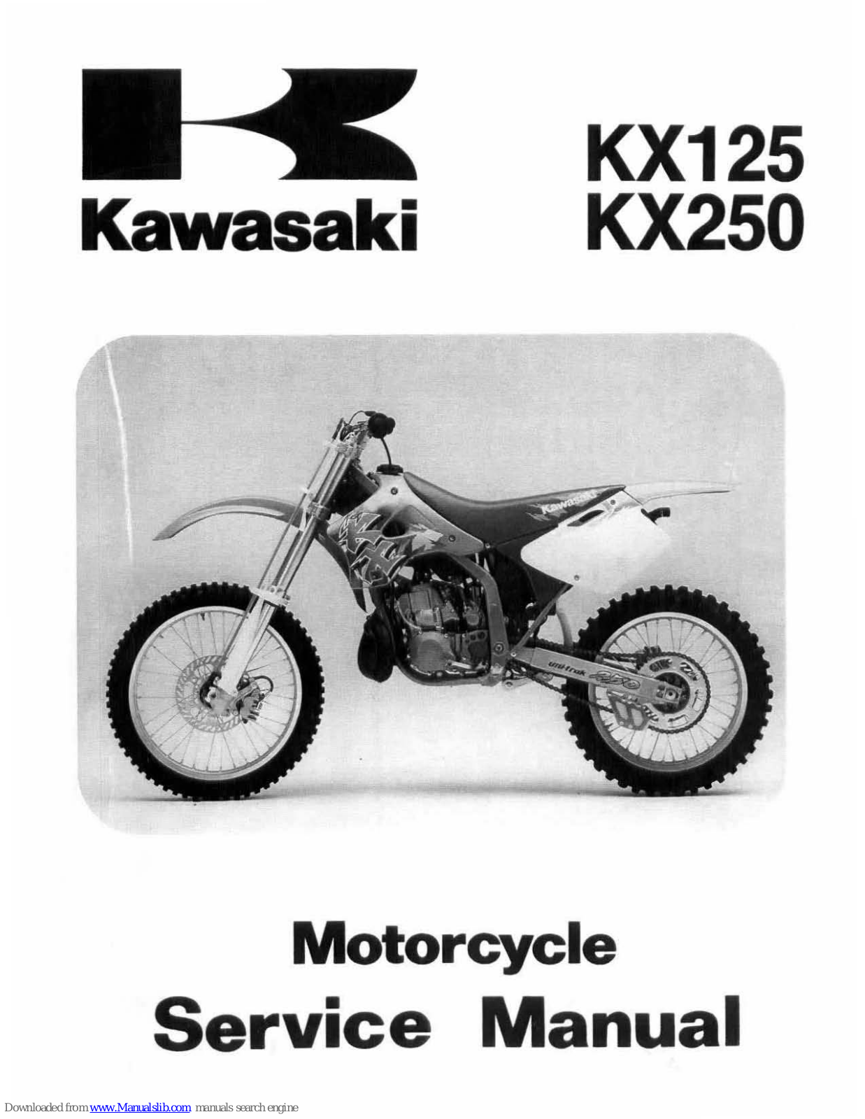 Kawasaki KX125, KX250, 1995 KX125, 1995 KX250, 1996 KX125 Service Manual