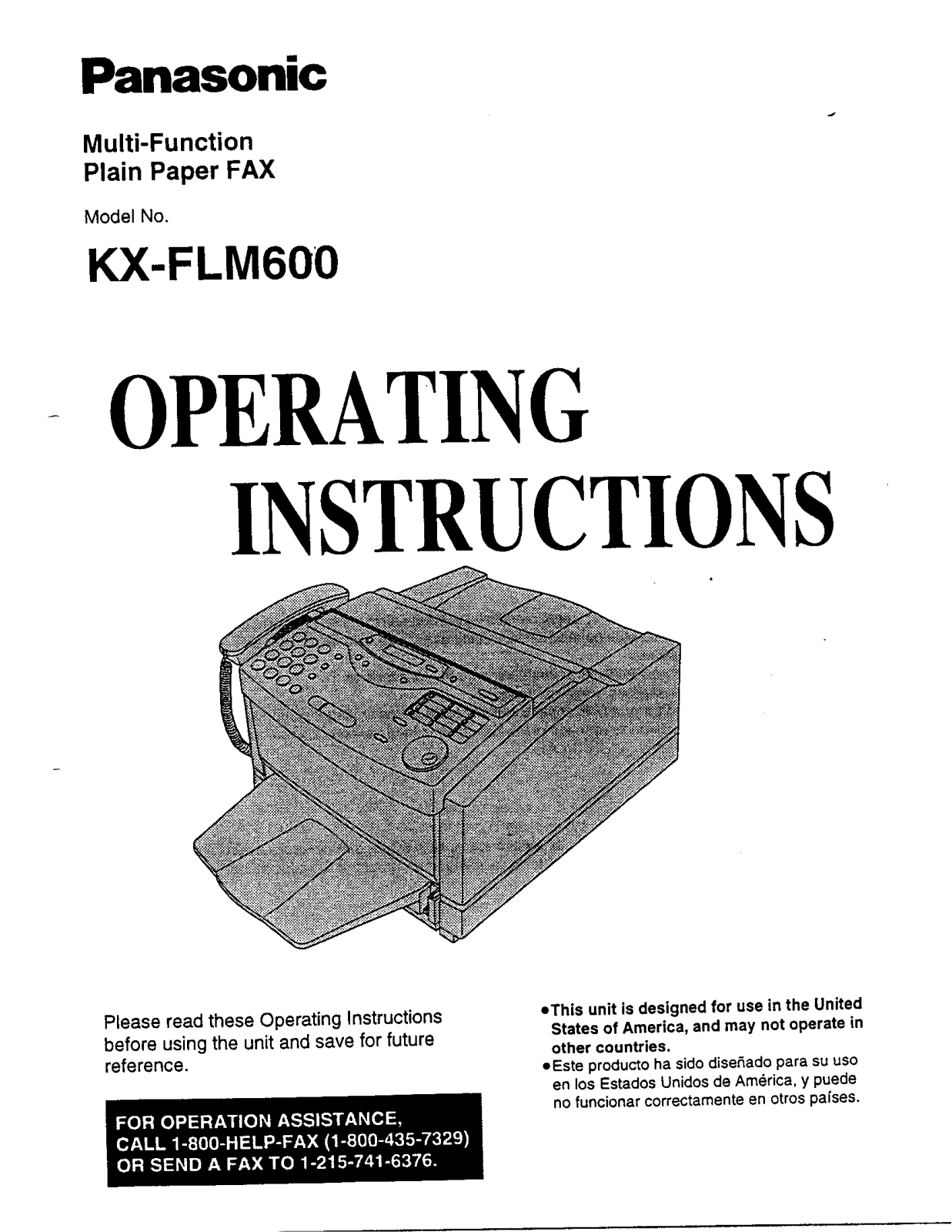 Panasonic KM7KX FLM600 Users Manual