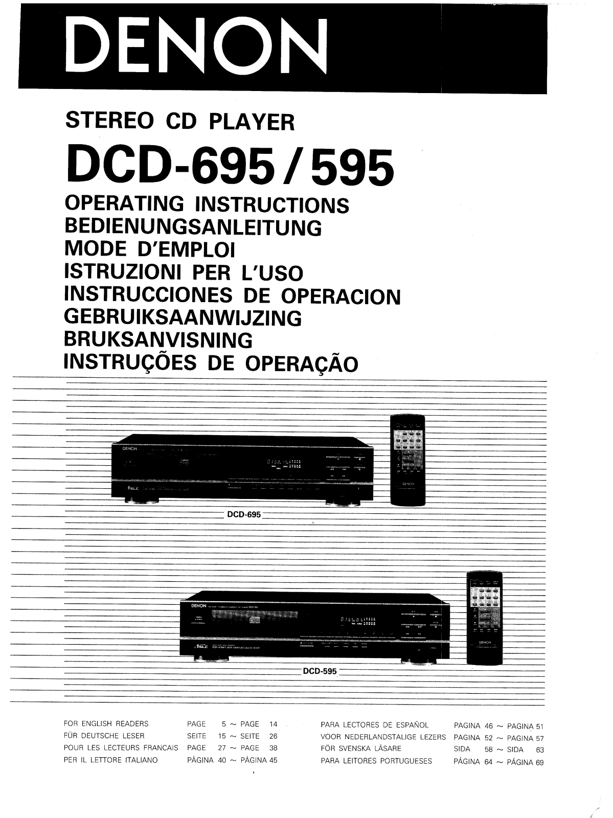 DENON DCD 595 User Manual
