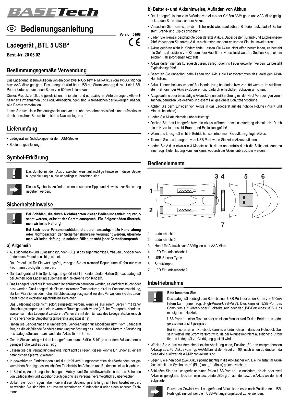 Basetech 200602, BTL 5 USB User guide