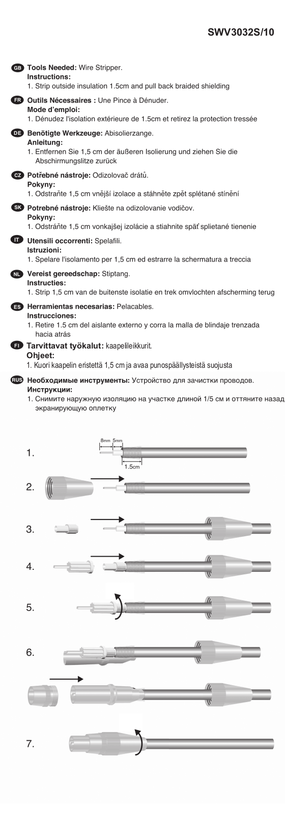 Philips SWV3032S/10 Instructions manual