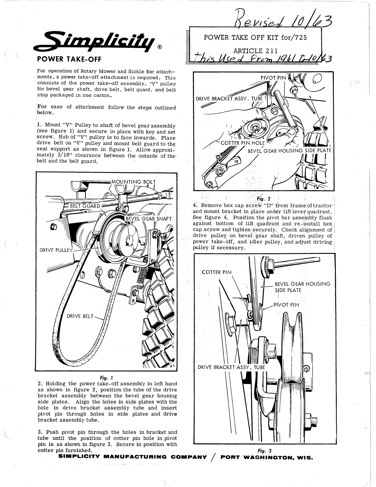 Simplicity 211 User Manual