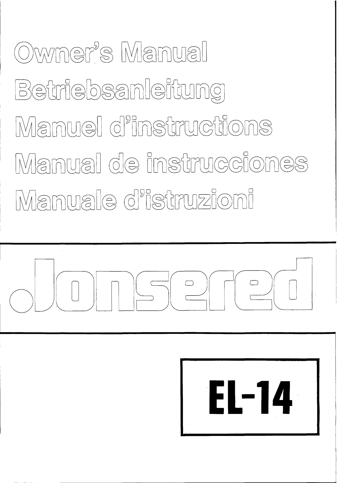 JONSERED EL 14 User Manual