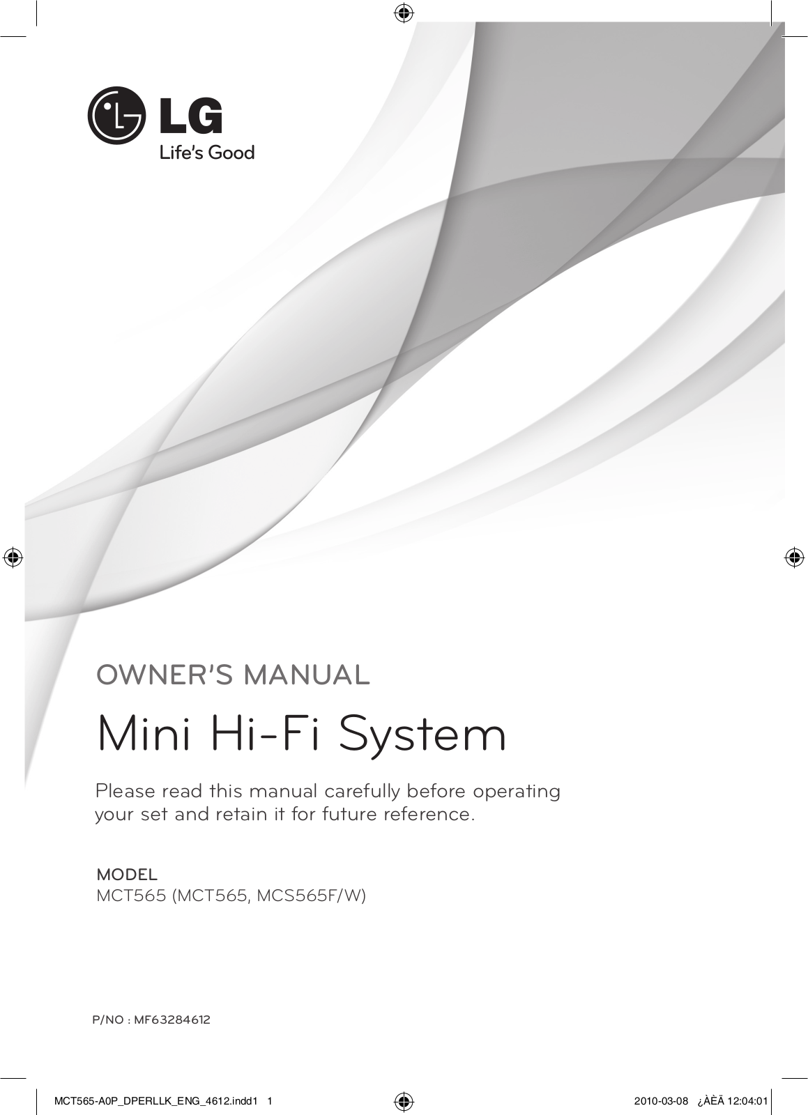 LG MCT565-A0P Owner's Manual