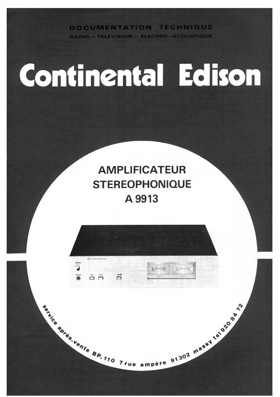 Continental Edison A-9913 Service Manual