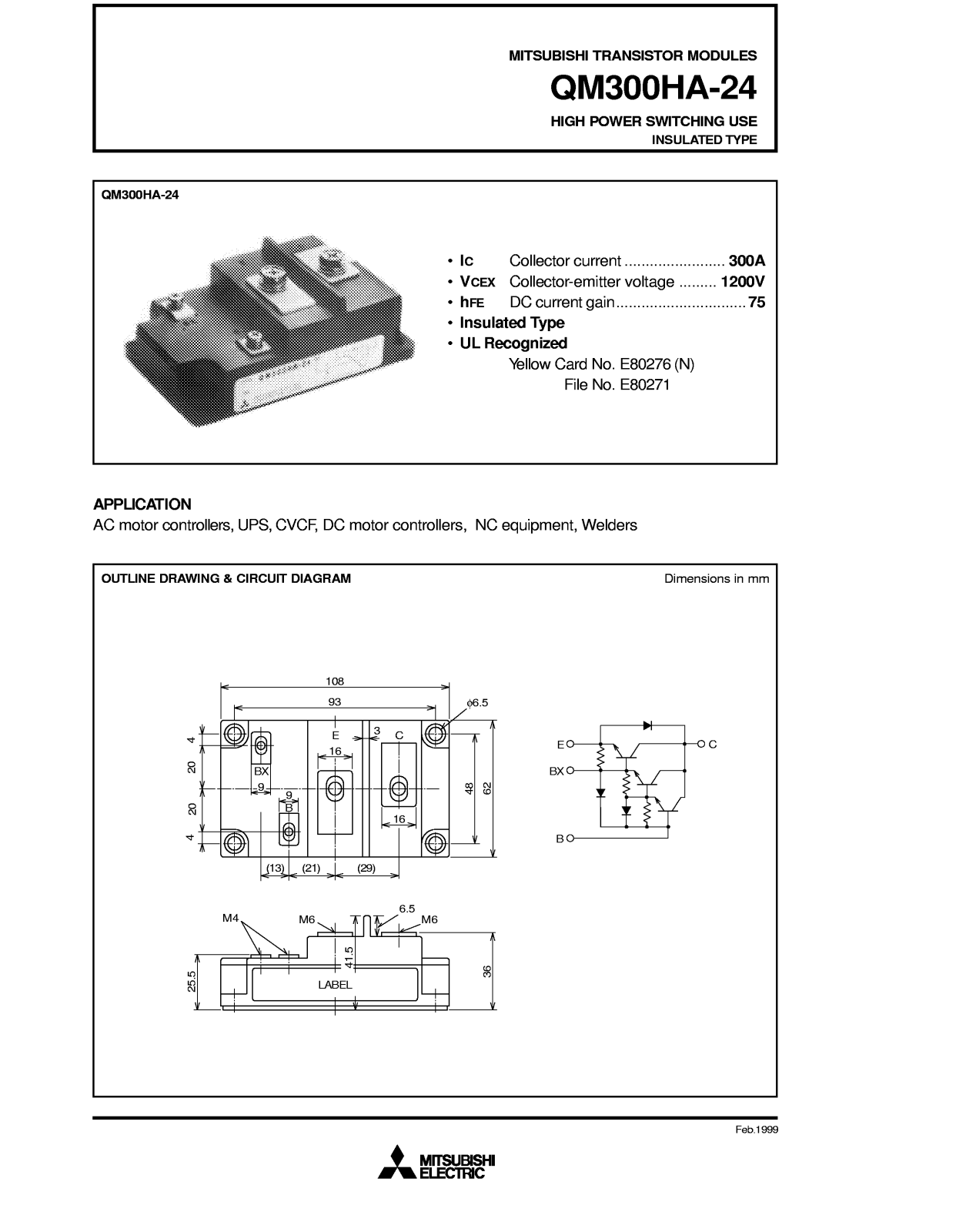 MITSUBISHI QM300HA-24 User Manual