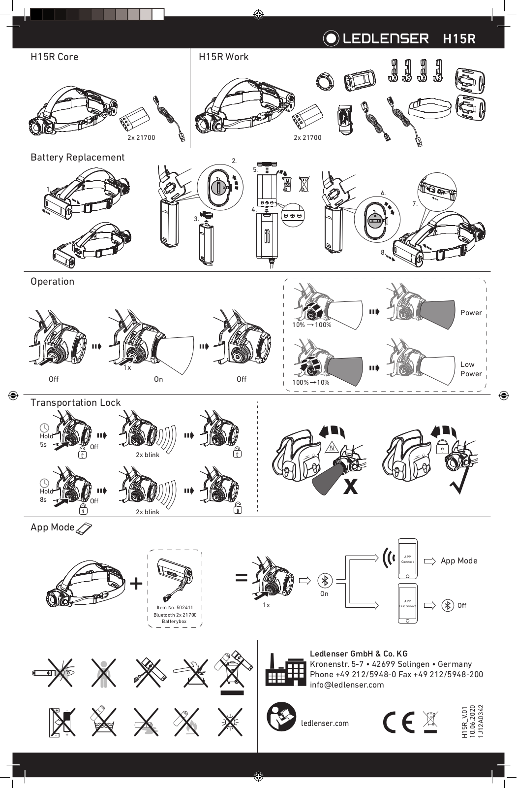 LEDLENSER H15R CORE User Manual