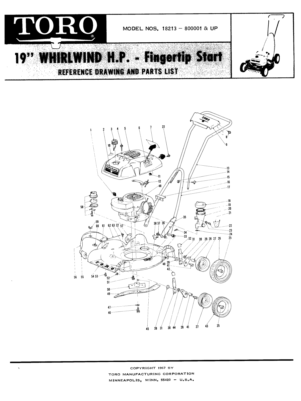 Toro 18213 Parts Catalogue