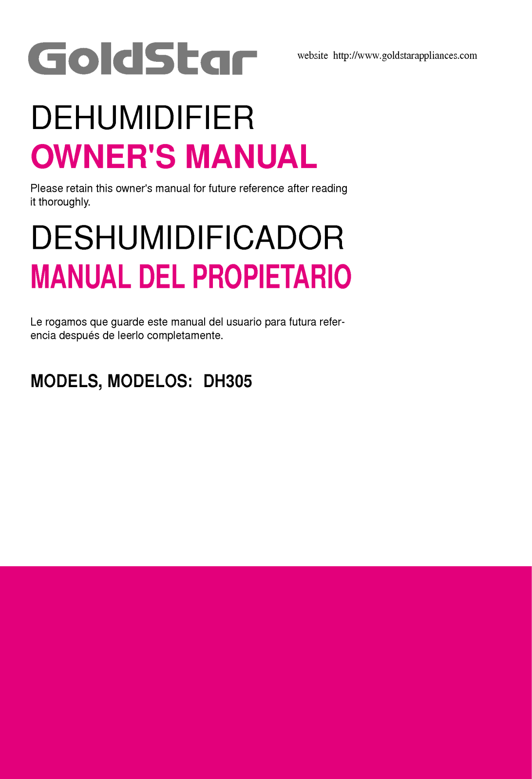 LG DH305T7 User Manual