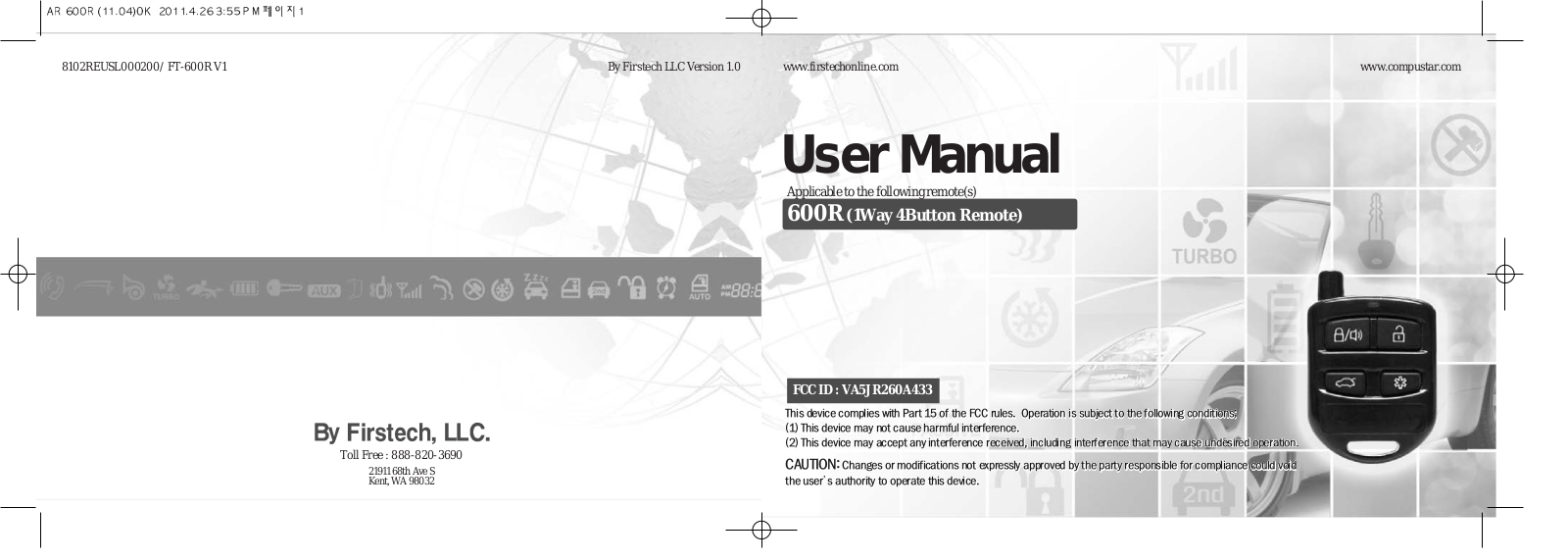 Firstech, LLC. VA5JR260A433 User Manual