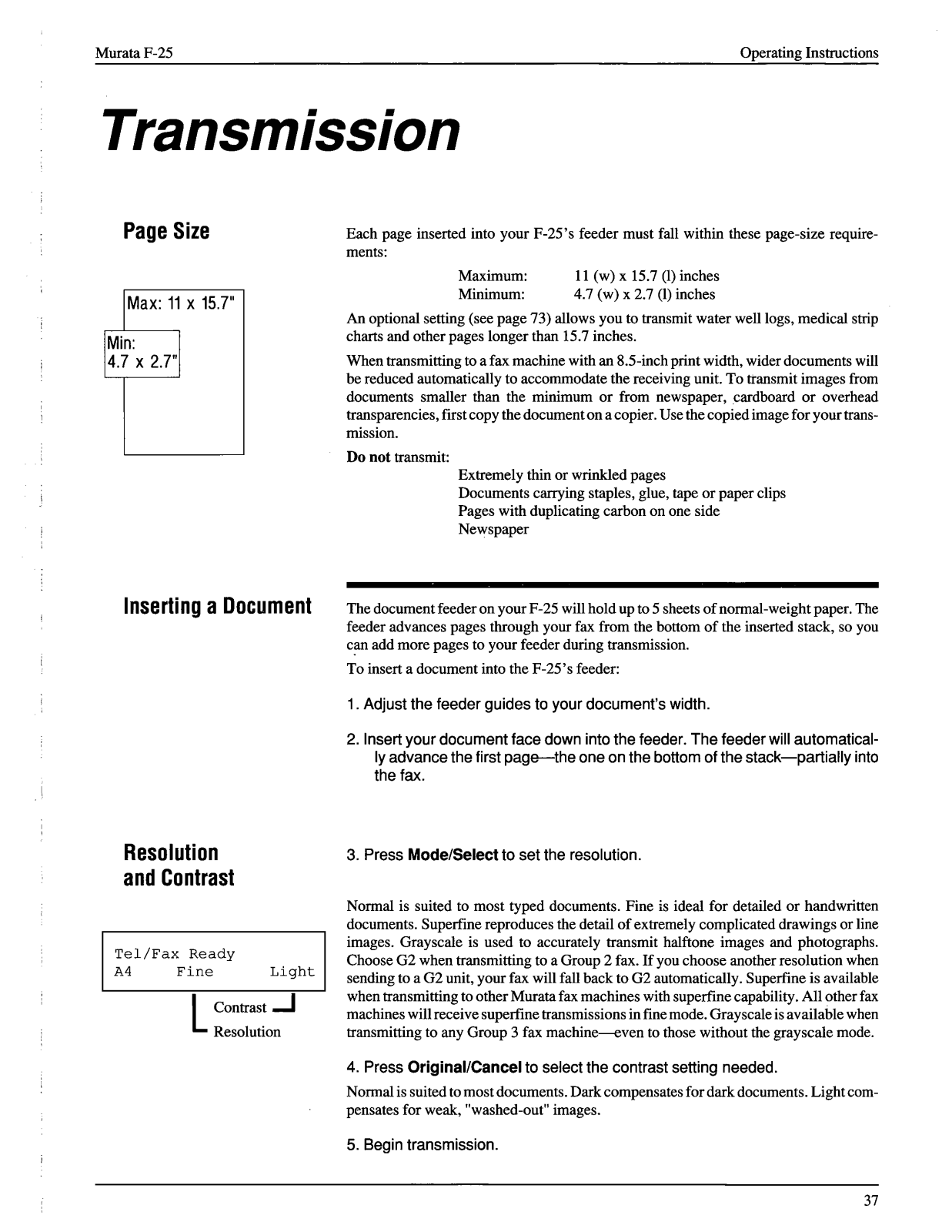 Muratec F-25 User Manual part 5