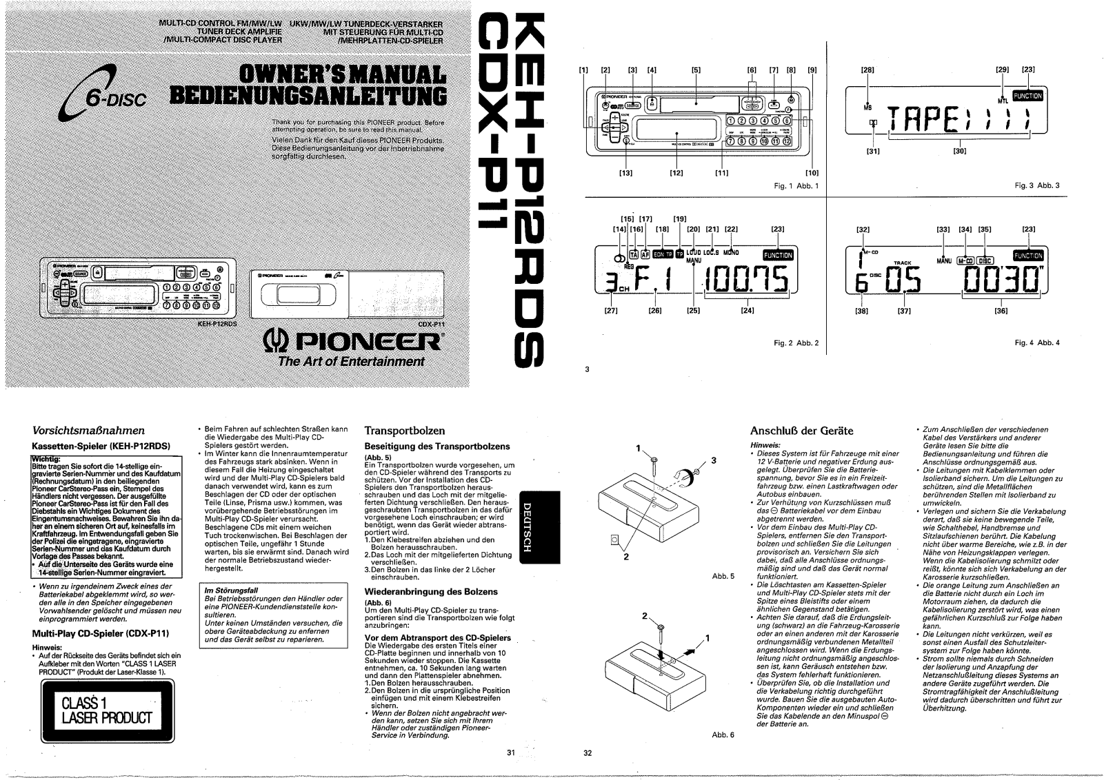 Pioneer CDX-P11 User Manual