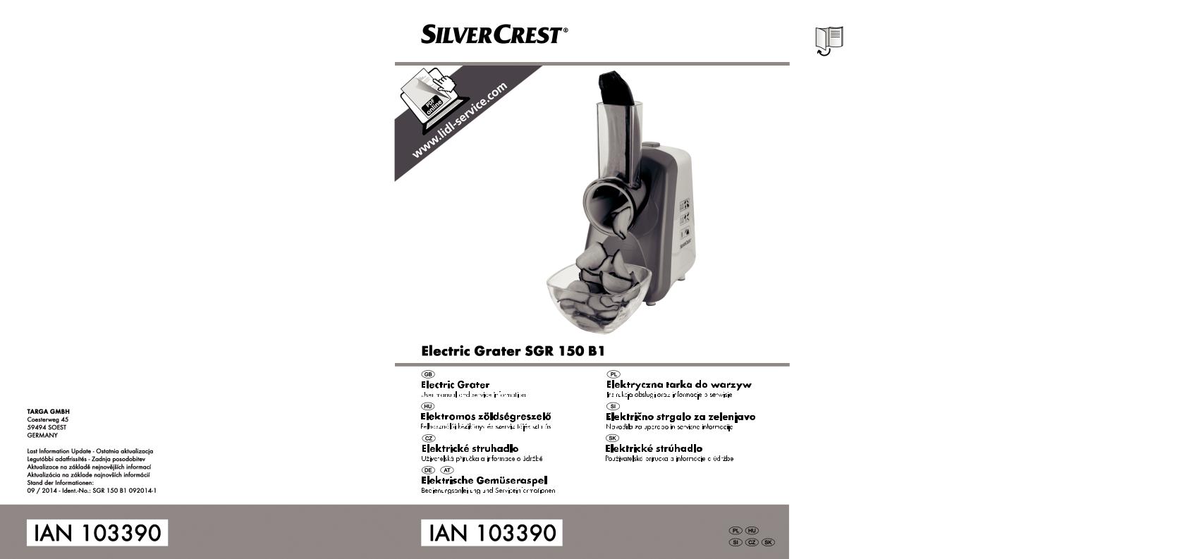 Silvercrest SGR 150 B1 User Manual