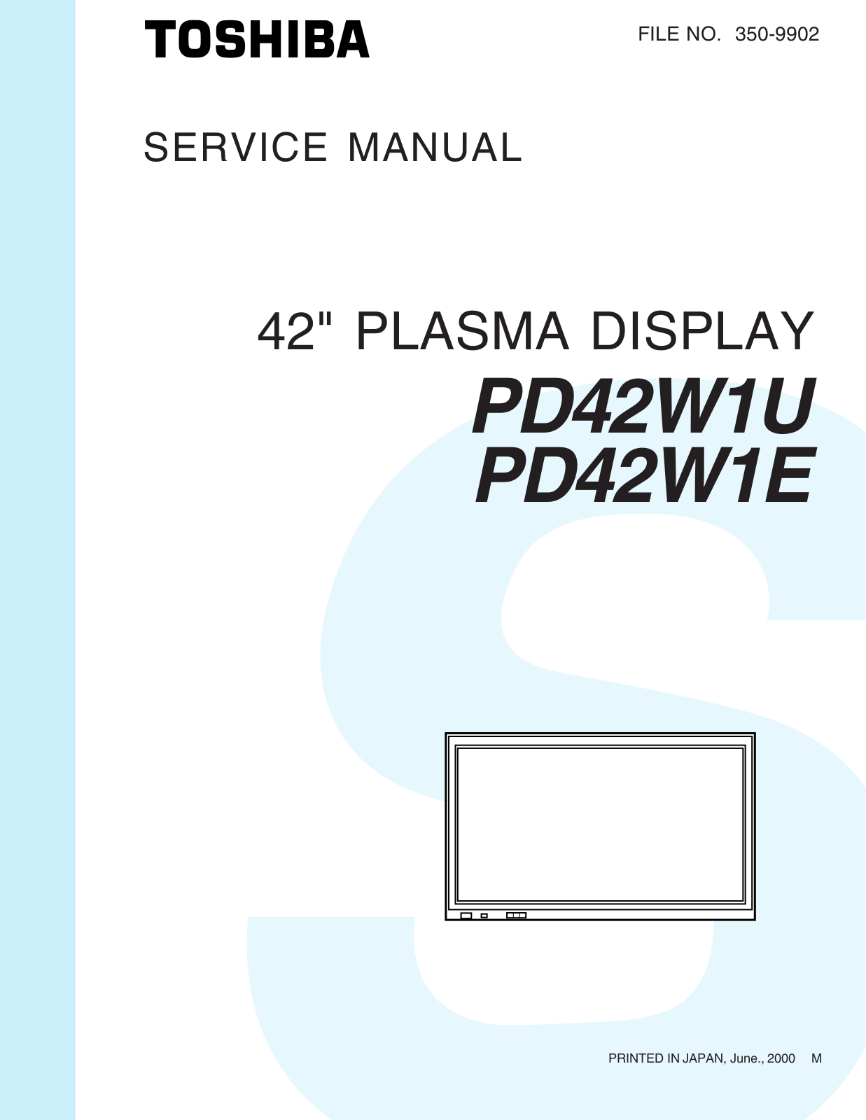 TOSHIBA PD42W1U, PD42W1E Service Manual