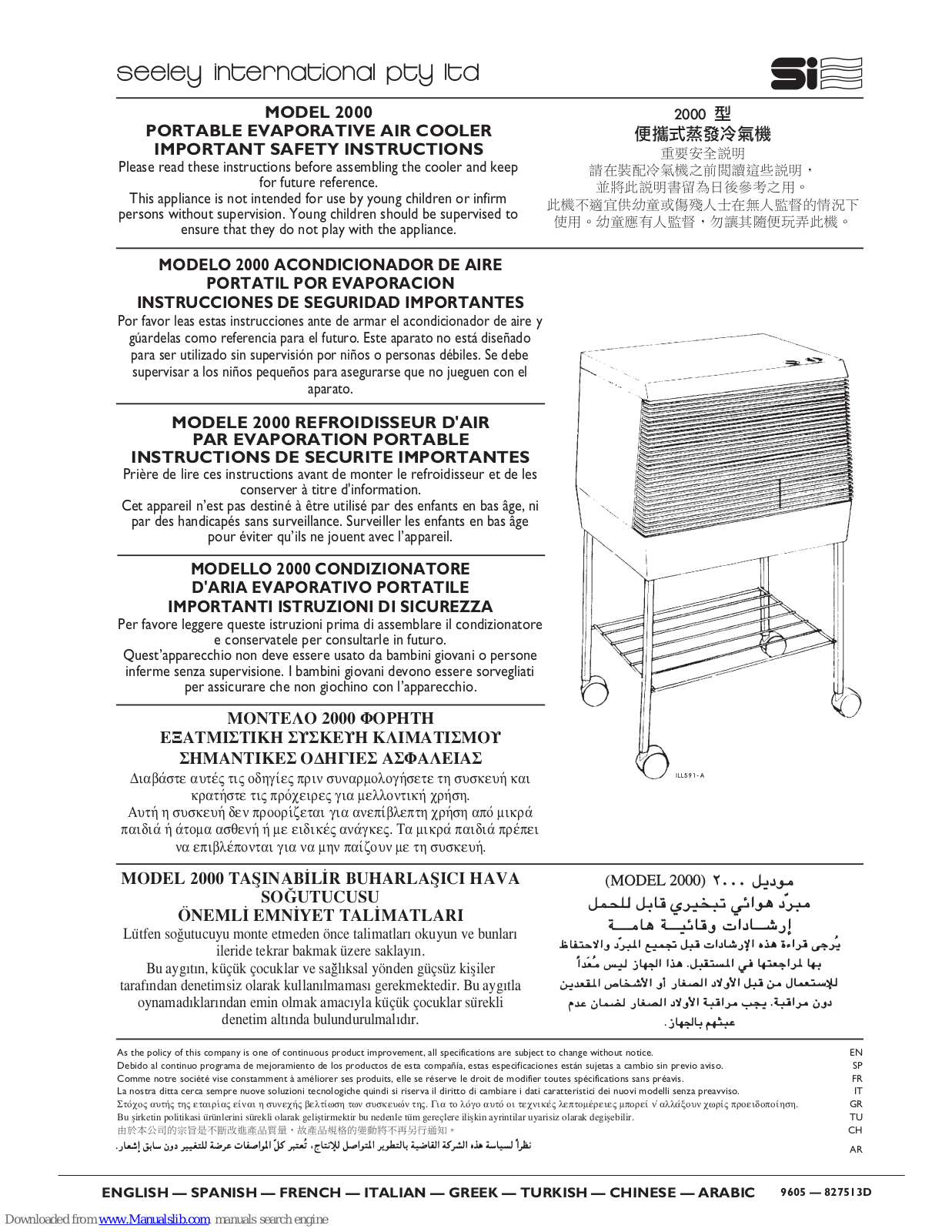 Seeley Award 2000, 2000 Important Safety Instructions Manual