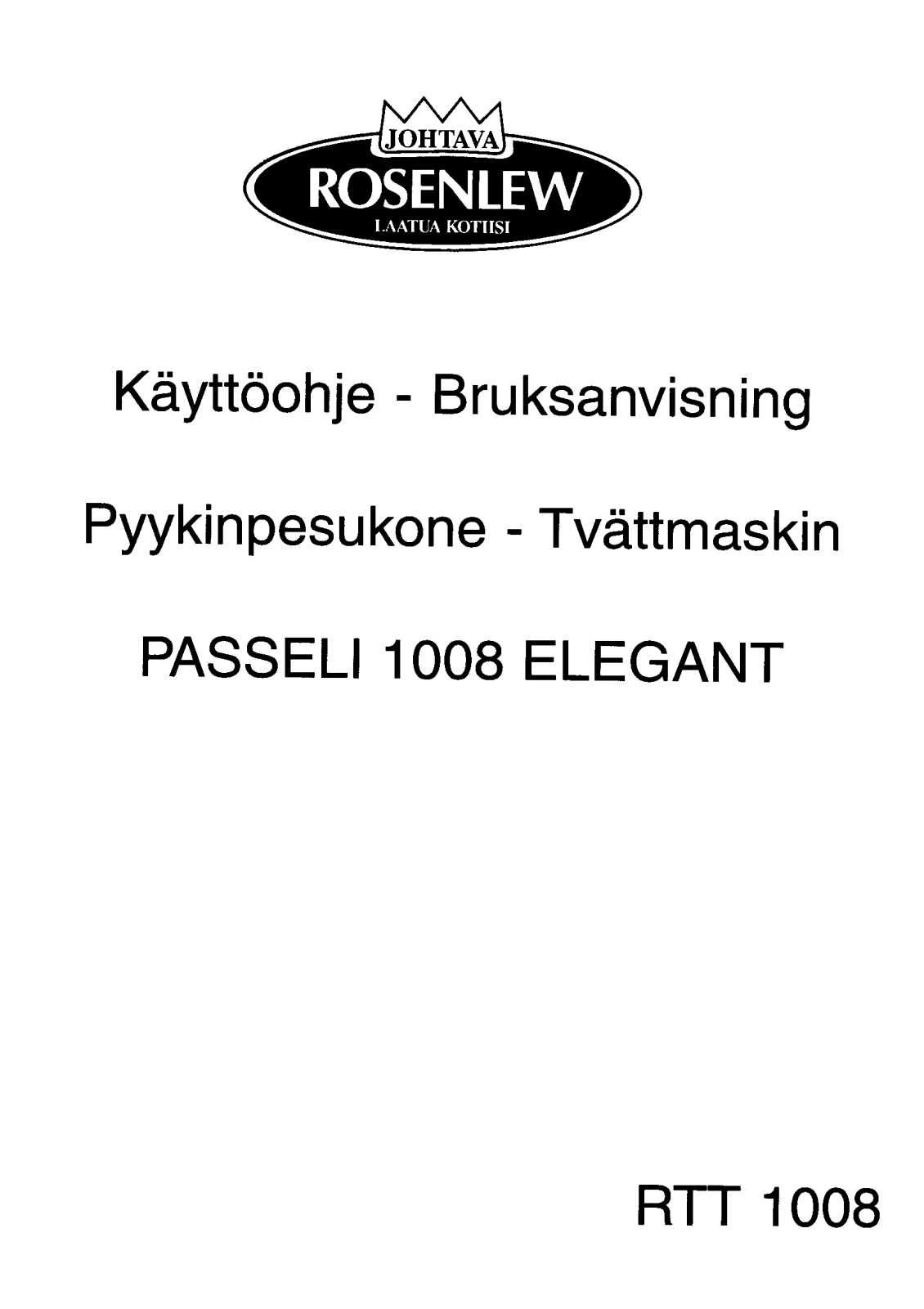 Rosenlew RTT1008 User Manual