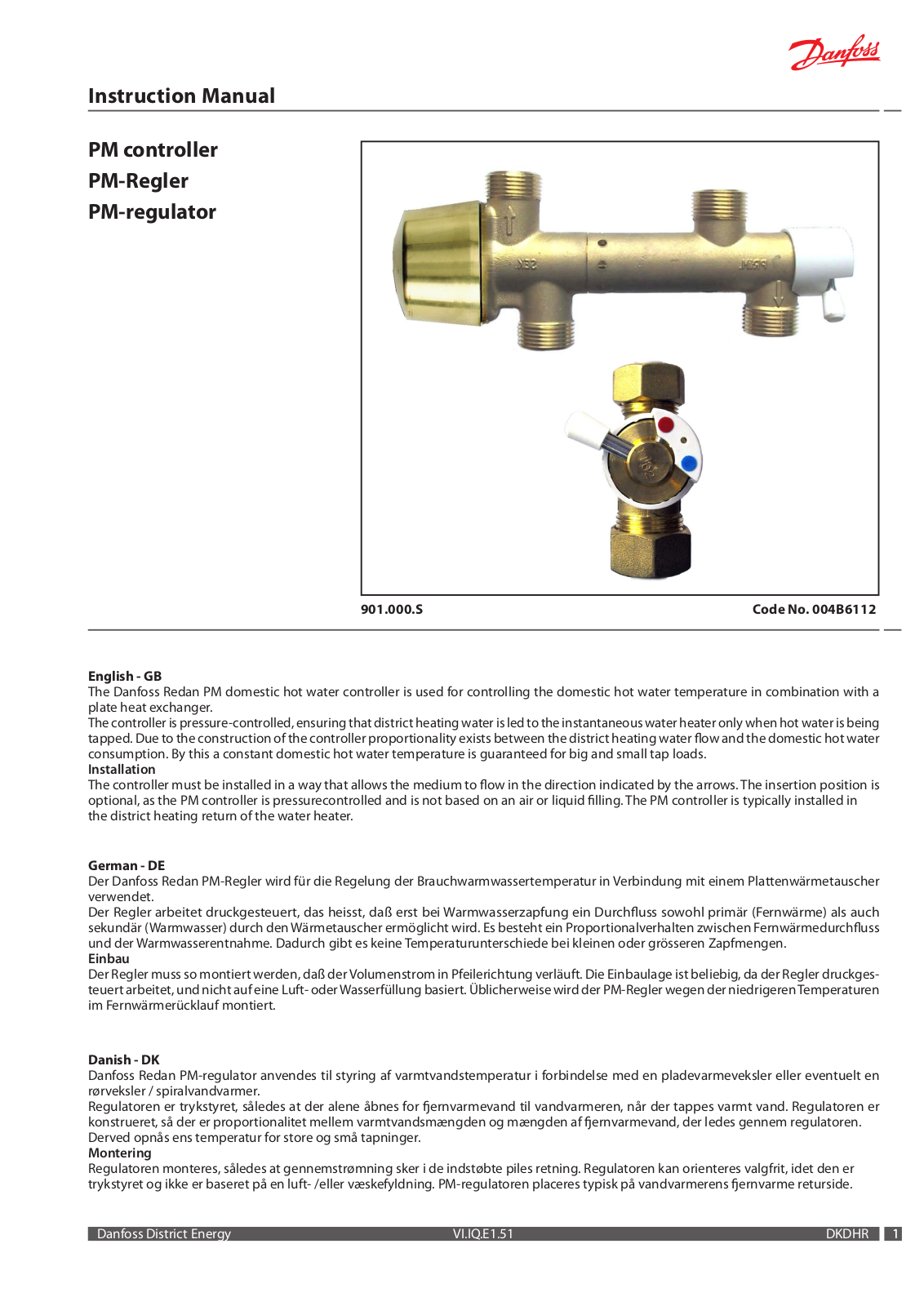 Danfoss PM Installation guide