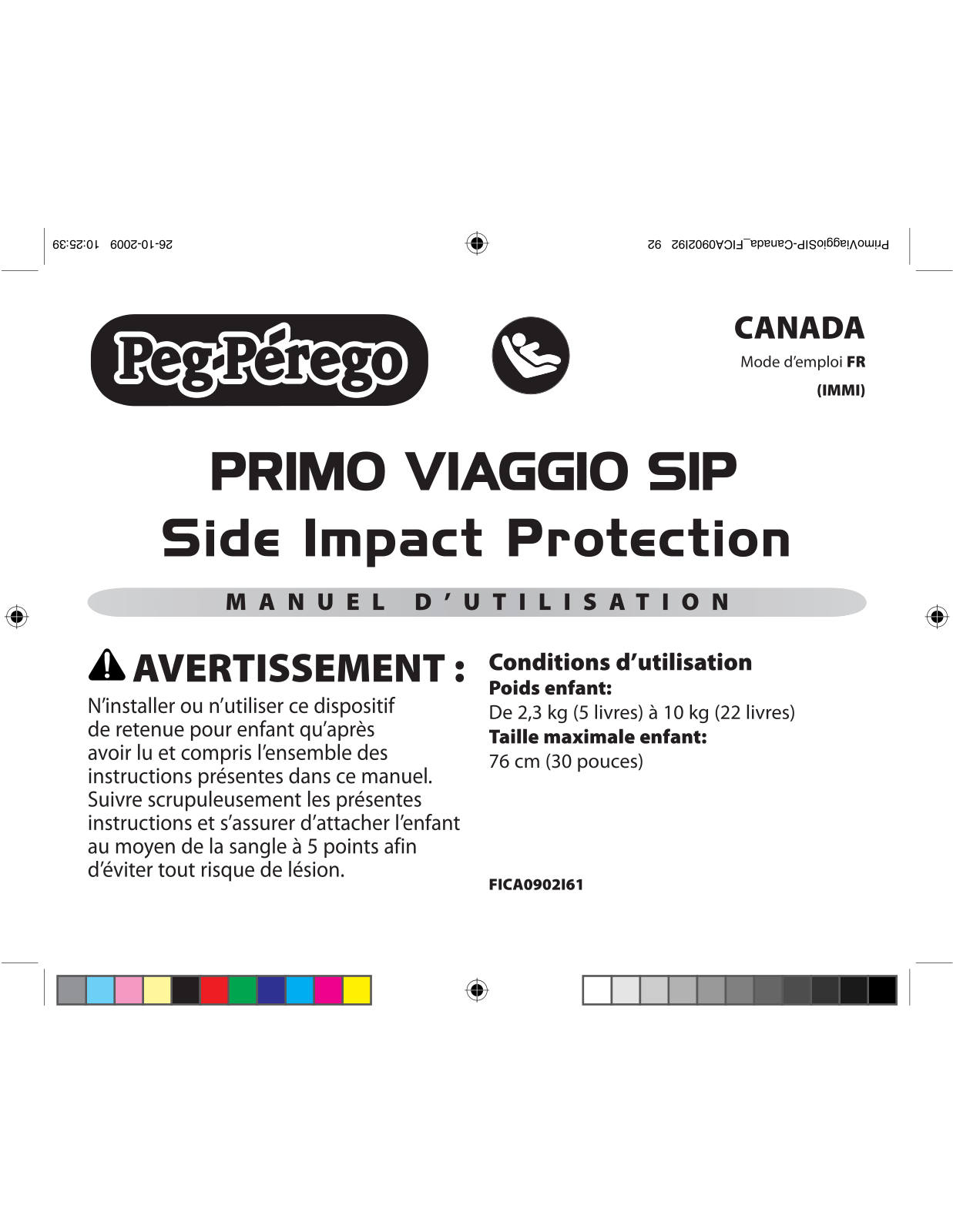 PEG-PEREGO PRIMO VIAGGIO TRIFIX User Manual