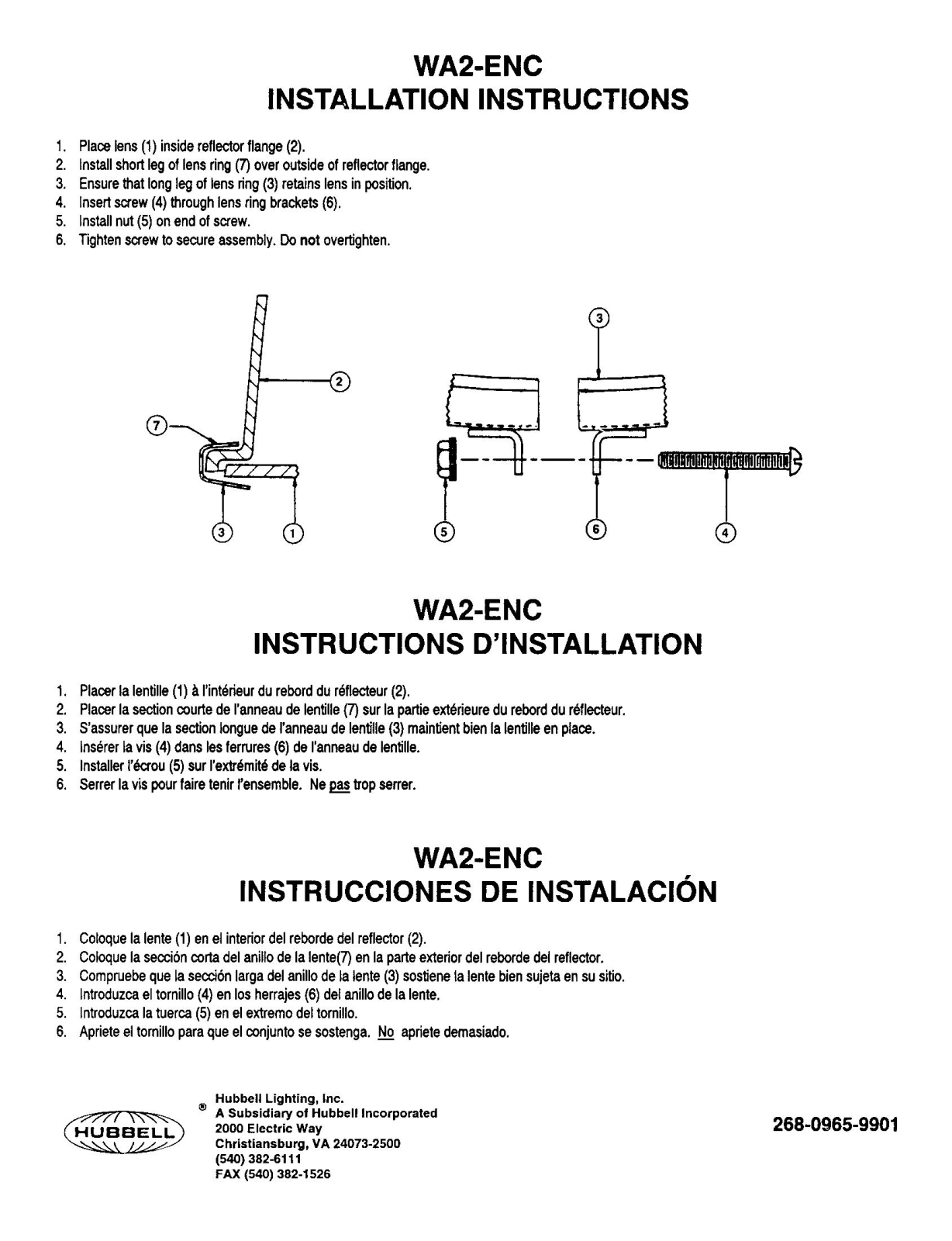 Hubbell Lighting WA2-ENC User Manual