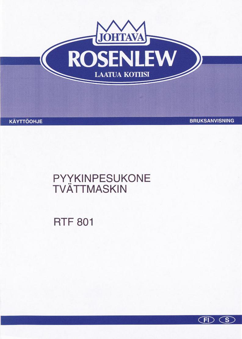 Rosenlew RTF801 User Manual