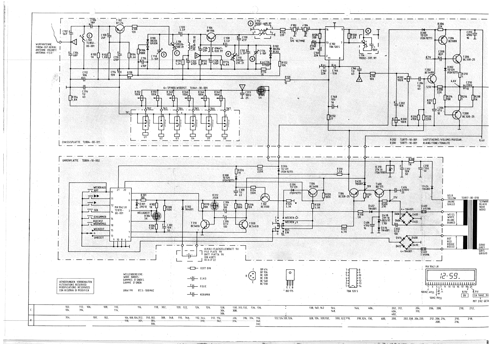 Grundig Sonoclock-400 Schematic