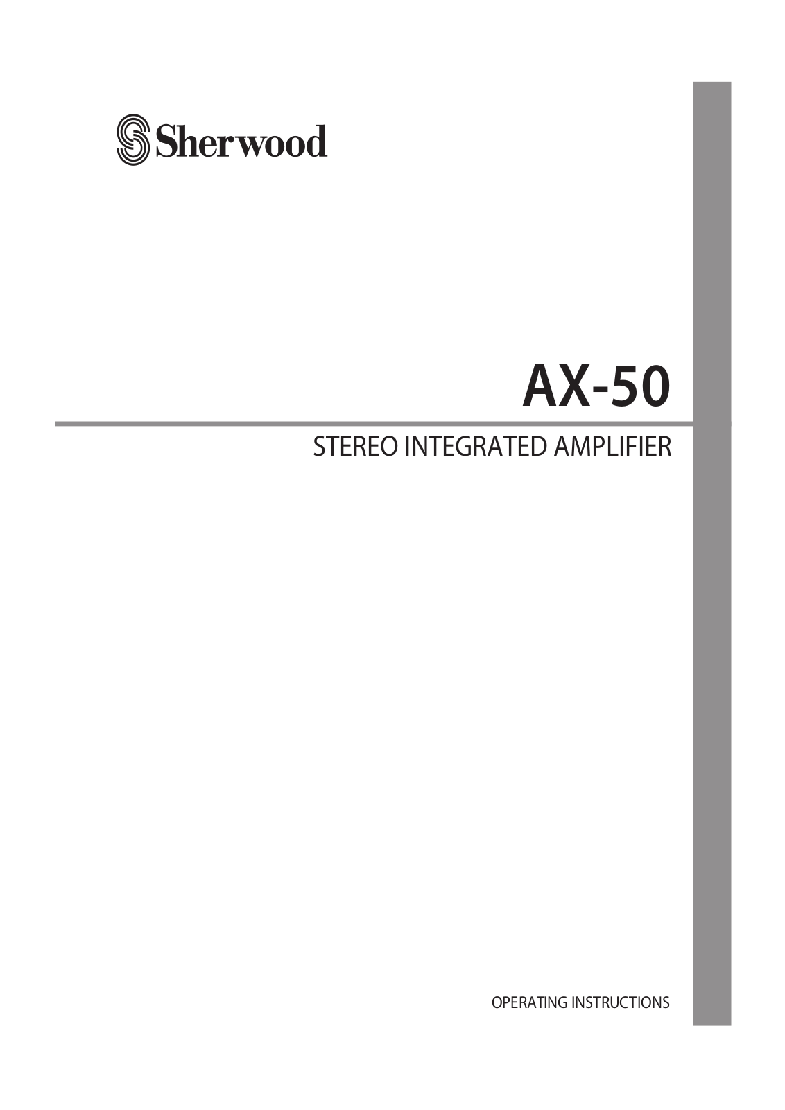 Sherwood AX-50 User Manual